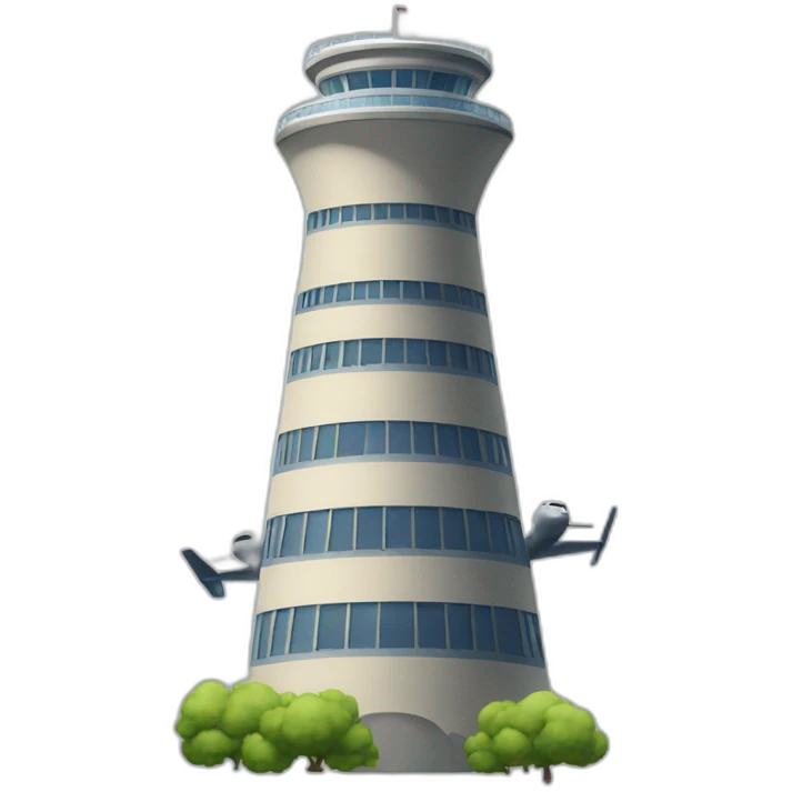 a big tower in the shape of a plane emoji