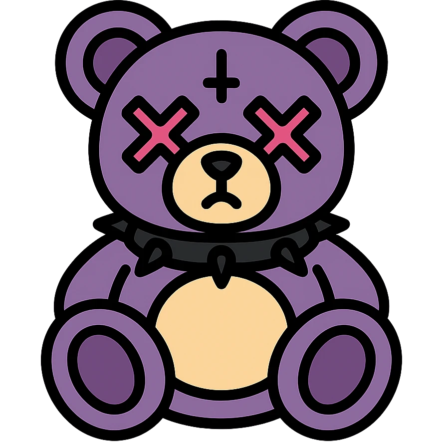 gothic teddy bear emoji