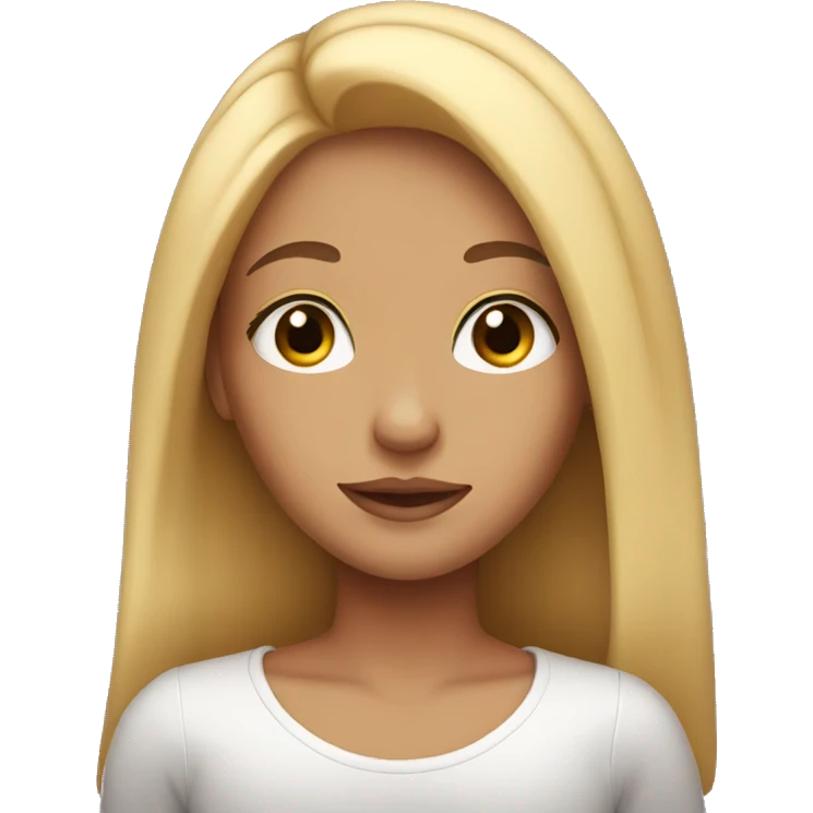Girl with long  hair and lashes  emoji