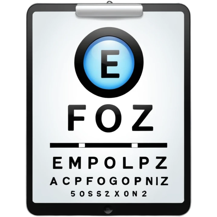 eye chart with a highlighted letter emoji