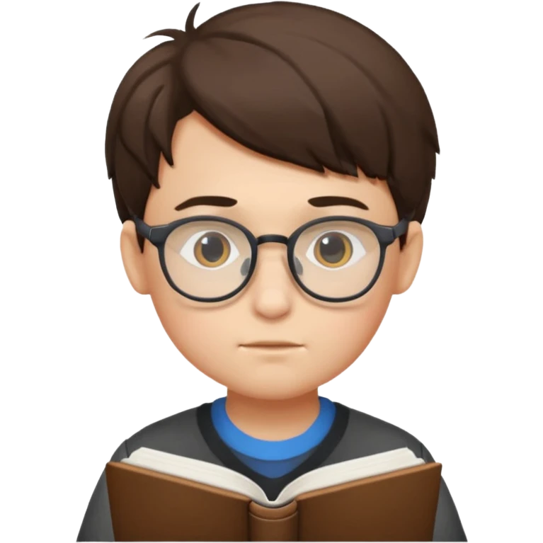 boy focused on studying emoji