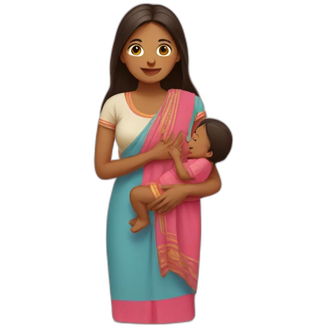 indian mother and baby emoji
