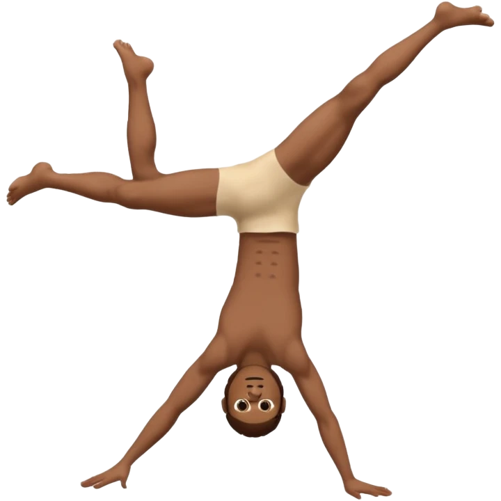 Fully body naked nude male brown hair cartwheel emoji