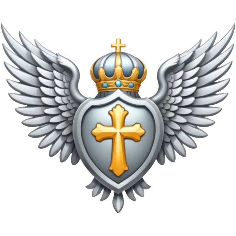 holy emblem with silver wings  emoji