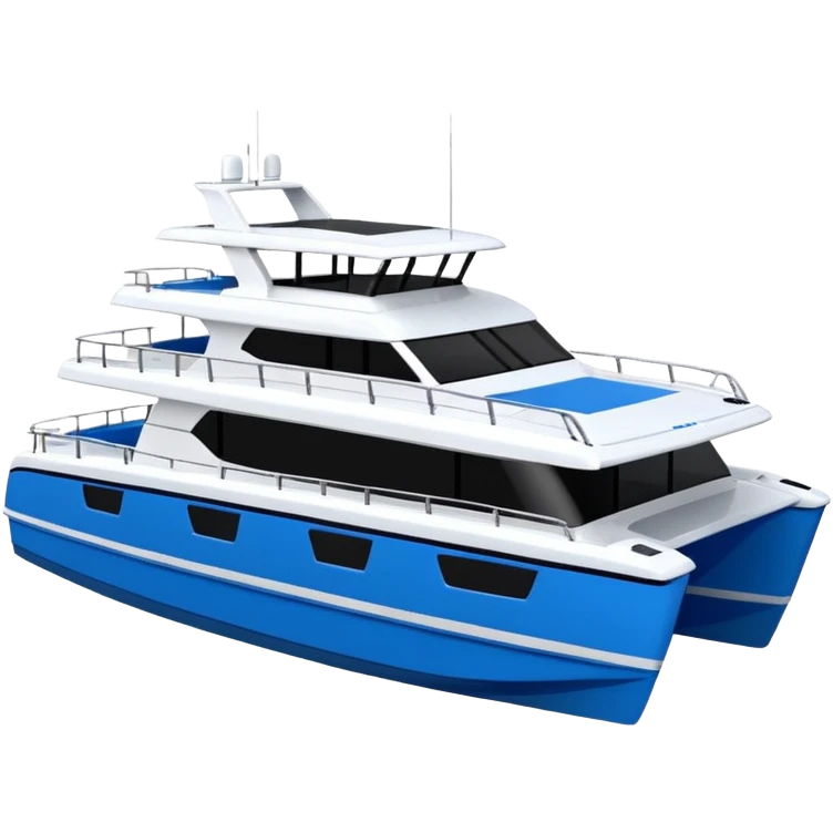 a lagoon SIXTY 7 power catamaran with no wording on it facing to the right  emoji