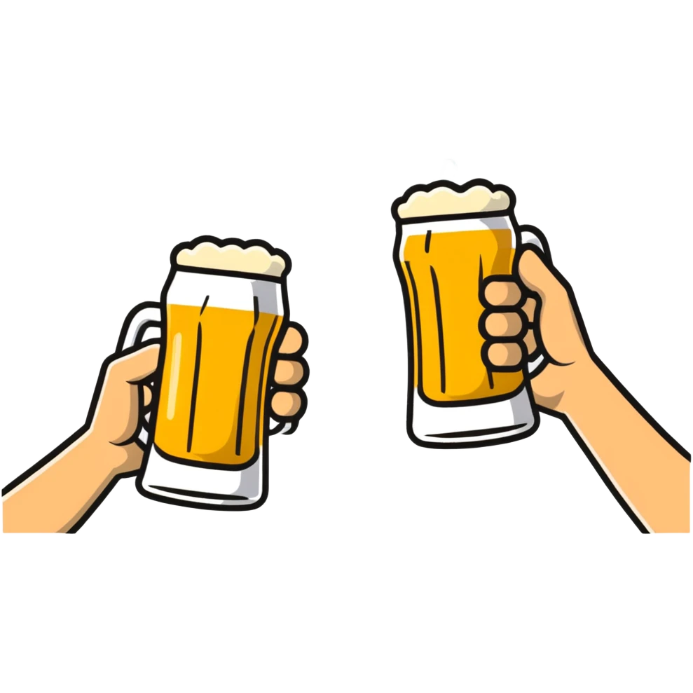 Drinking two beers one in each hand emoji