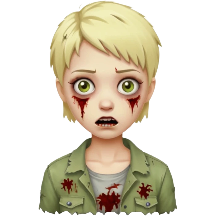 girl zombie with short blonde hair emoji