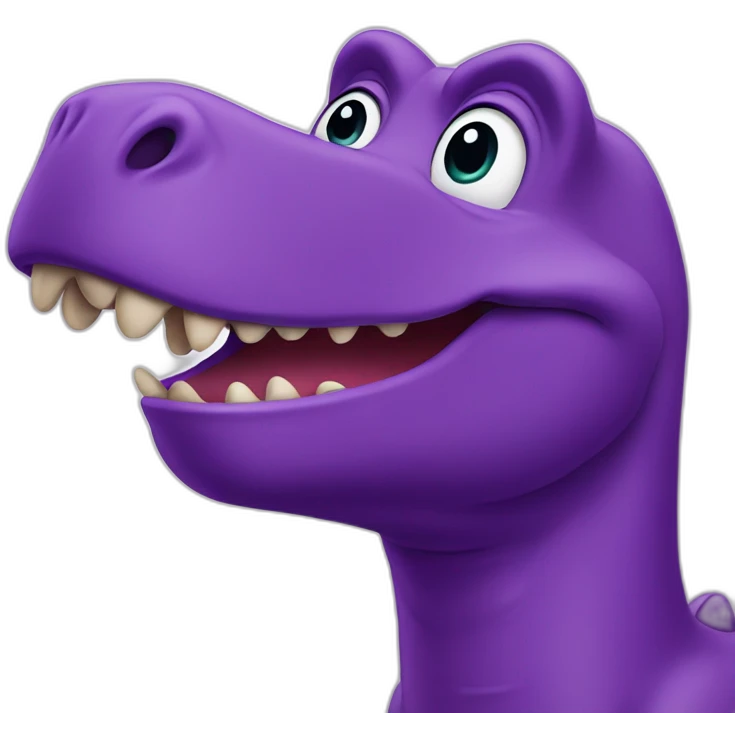 real barney the dinosaur purple smiling emoji