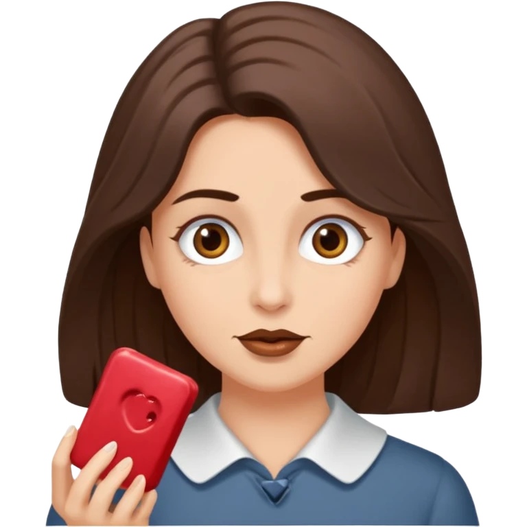 Une fille qui s’appelle Angèle aux cheveux marrons de neuf ans, qui adore les Capi, barra et aux yeux gris emoji