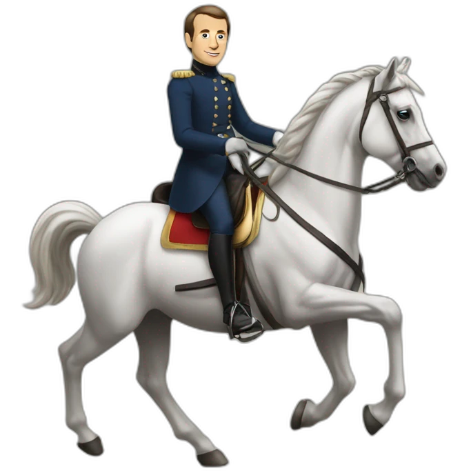 Emanuell Macron sur un cheval emoji