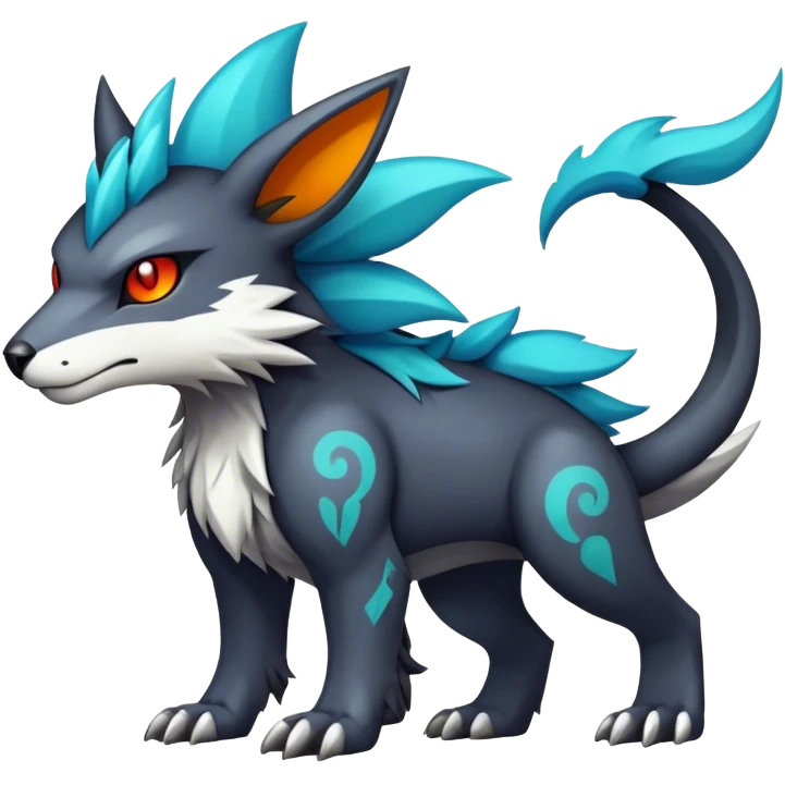 cool edgy badass colorful fantasy animal hybrid Fakemon full body emoji