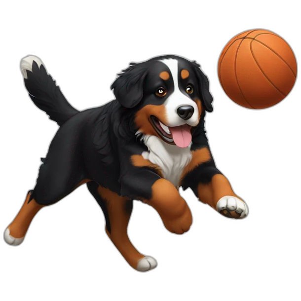 Bernese Mountain Dog catching ball emoji