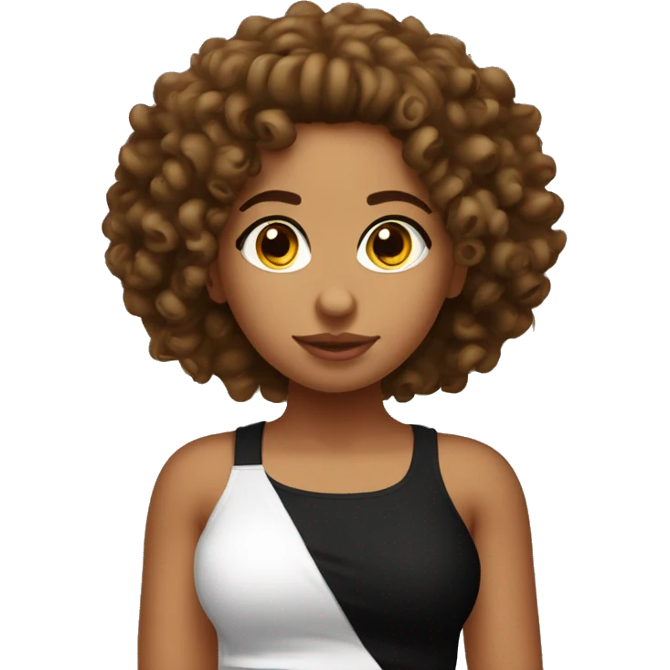 3c curly headed puerto rican girl wearing a black tube top emoji