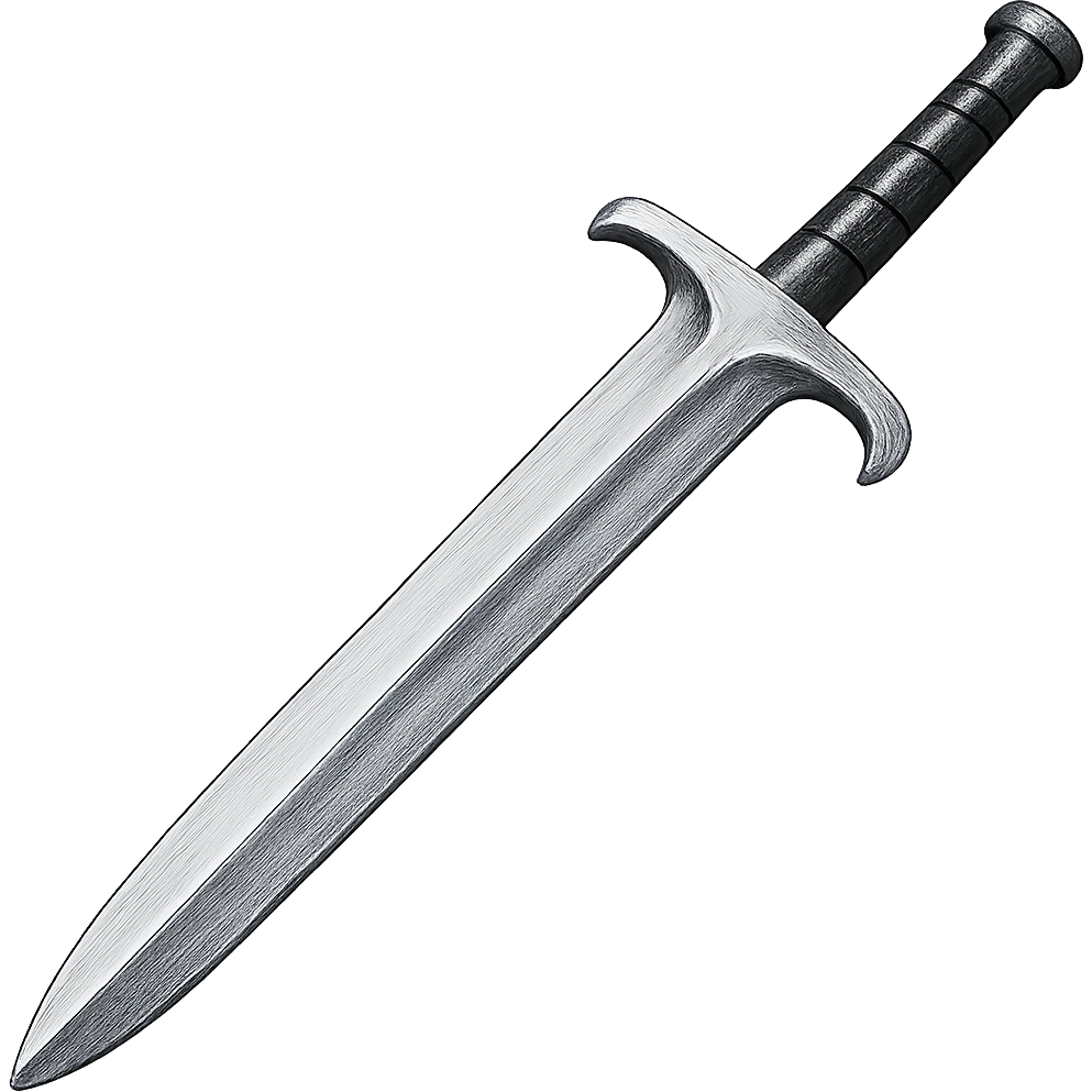 Recolor this iron 2h sword to steel: make it slightly lighter, crisp, and shiny, keep the same shape, realistic metallic steel, emoji style, transparent background. emoji