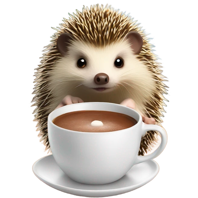 Hedgehog with a hot cocoa  emoji