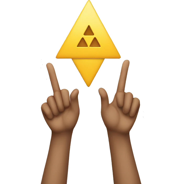 making a triangle shape with 2hands emoji