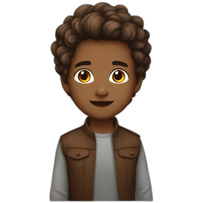 PERSONA CUTE CON PELO MARRON emoji