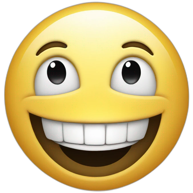 big smile over weird emoji