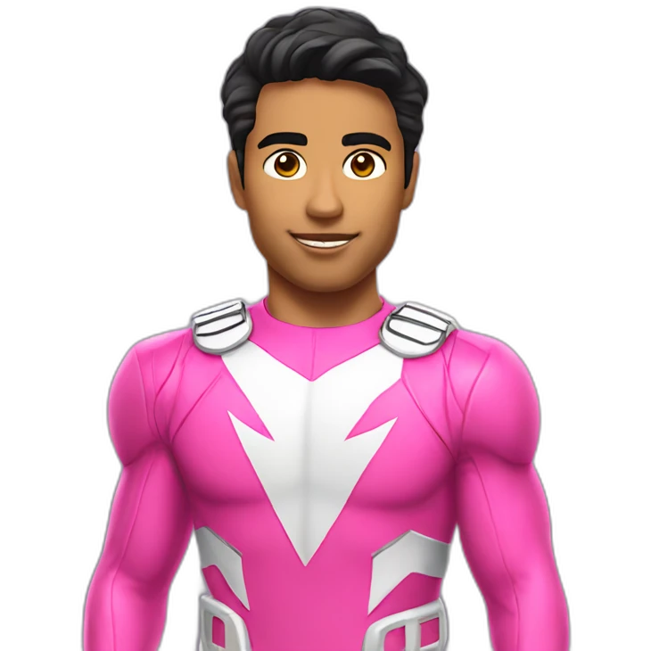Pink ranger latino heritage full body emoji