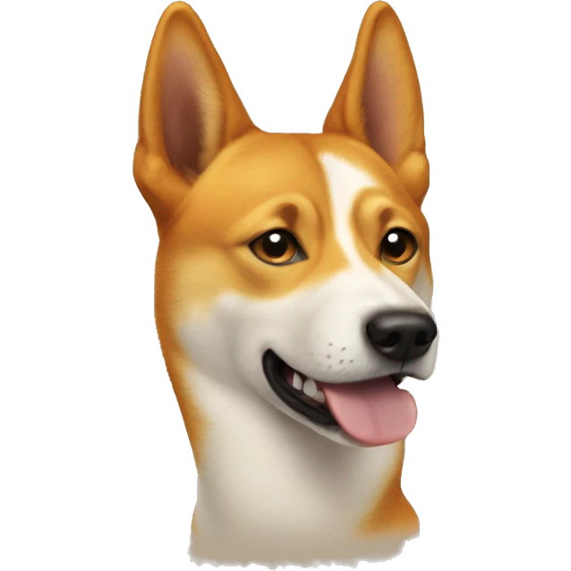 doge dog remix dingo, orange, with a thin tail emoji