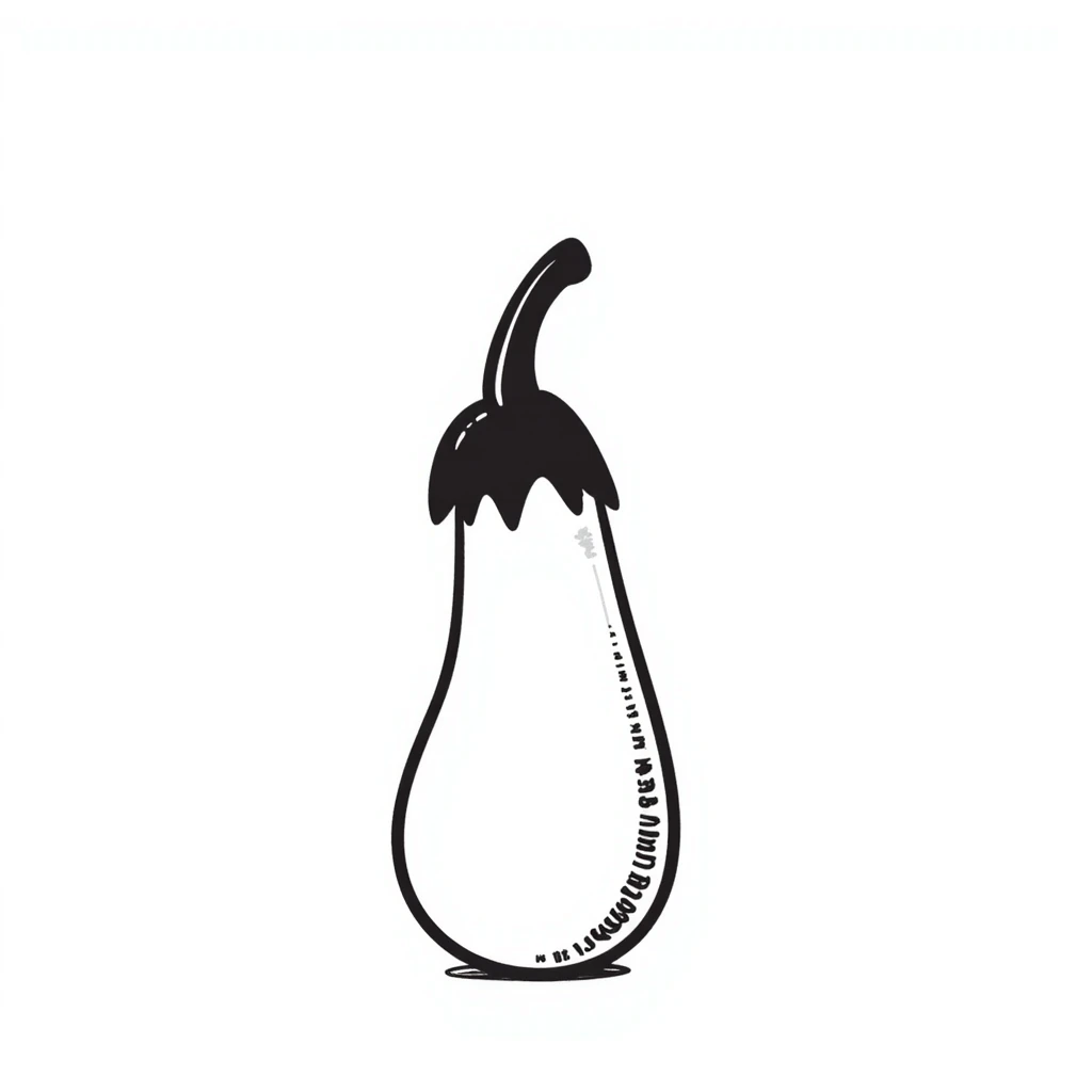 eggplant, hand drawn, sketchy style emoji