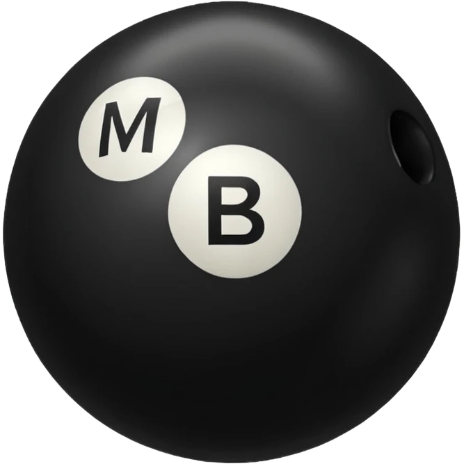 Black pull Ball with MB written on it. Nothing else no holes. emoji
