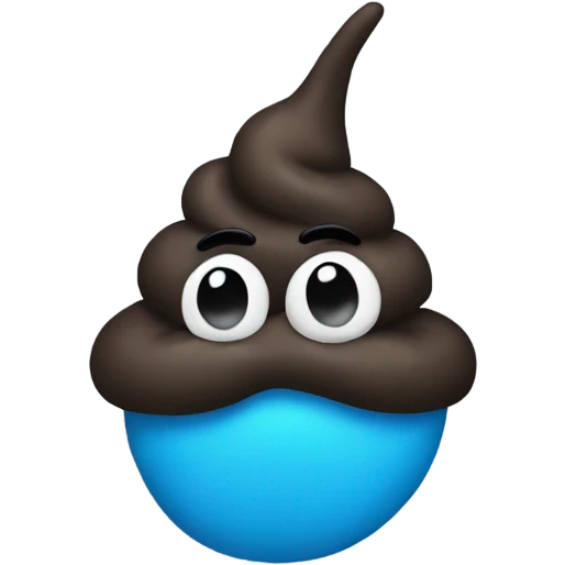 Blue poop emoji