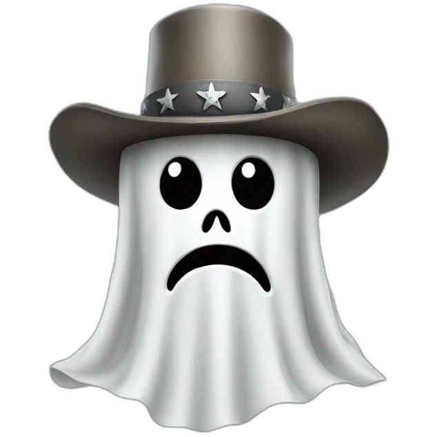 ghost wearing confederate hat emoji