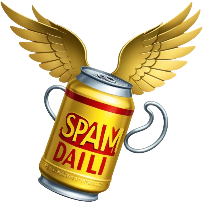 surreal dali style winged flying spam can  emoji