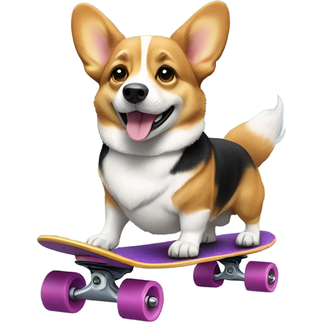 corgi riding skateboard  emoji