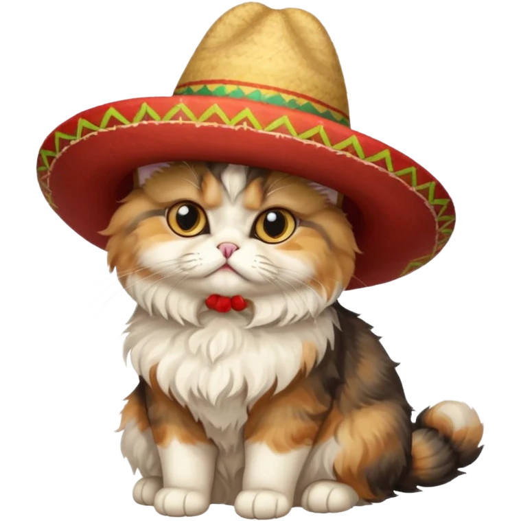 mexican hat persian cat sitting emoji