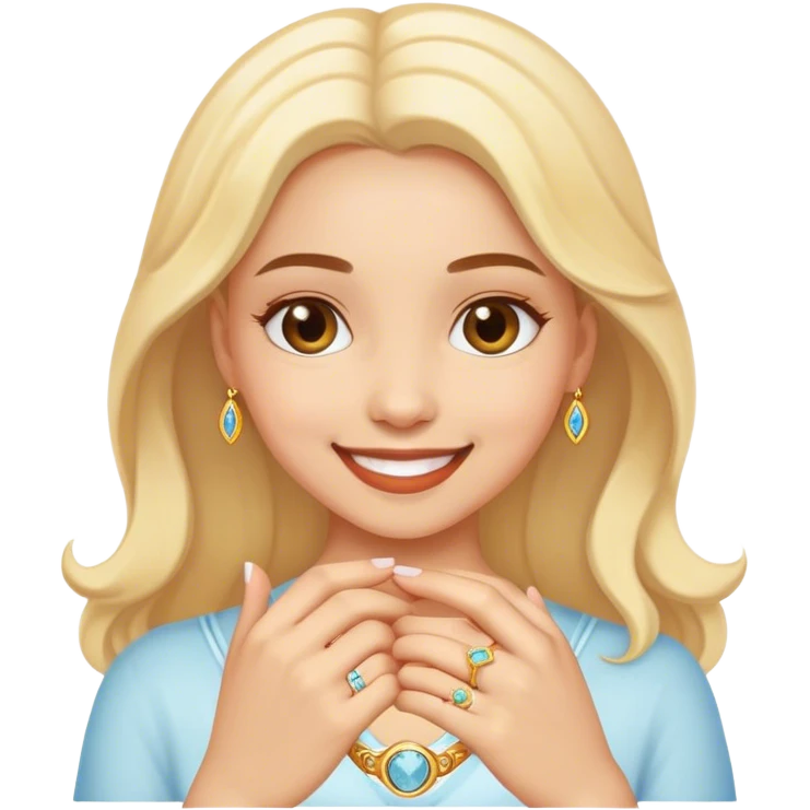 smiling girl with ring emoji