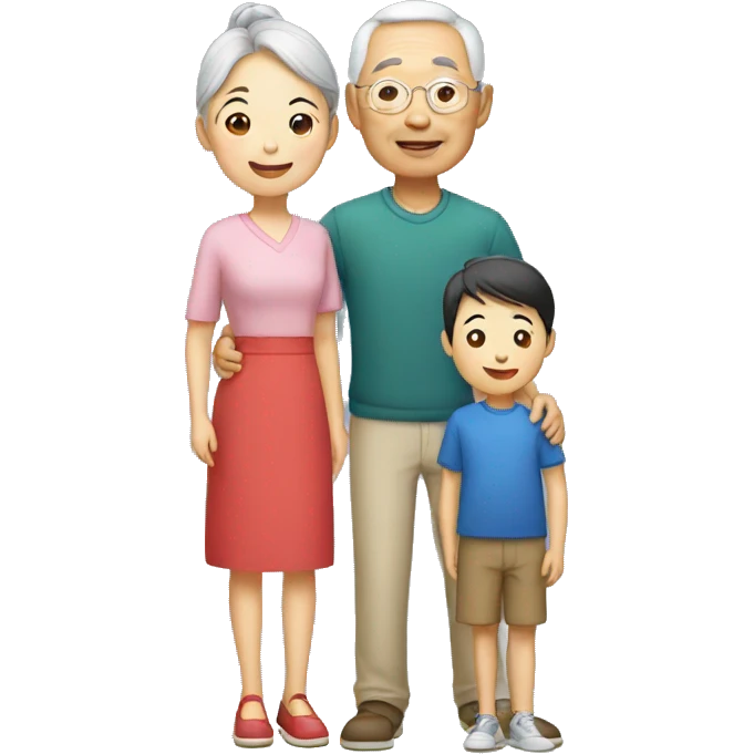 Chinese family with grandparents emoji