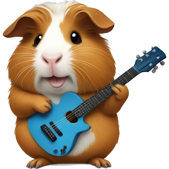 Guinea pig playing guitar  emoji