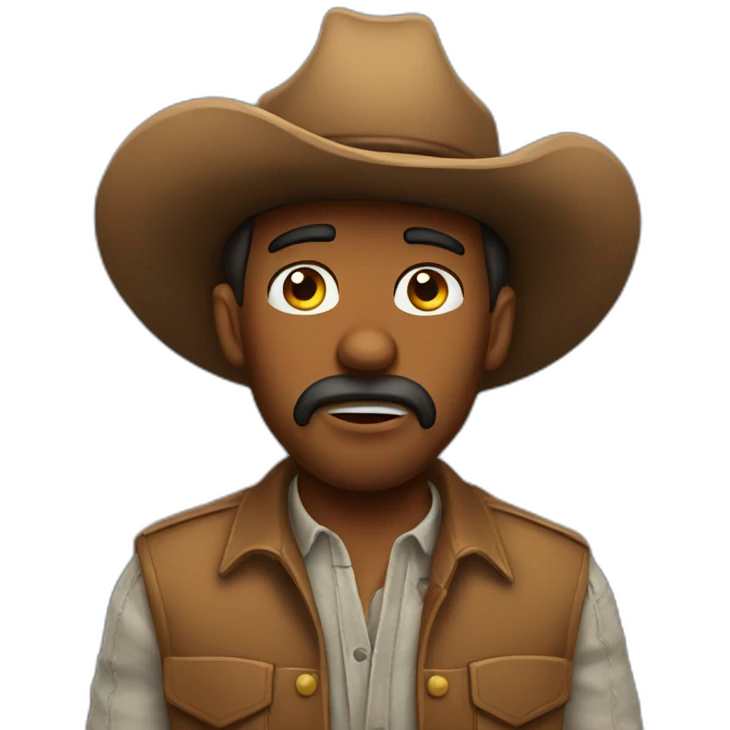 Confused cowboy emoji