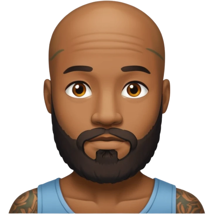 beardeed bald tattooed black man emoji