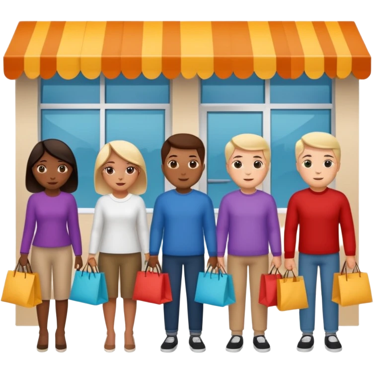 Line of people waiting to enter a store emoji