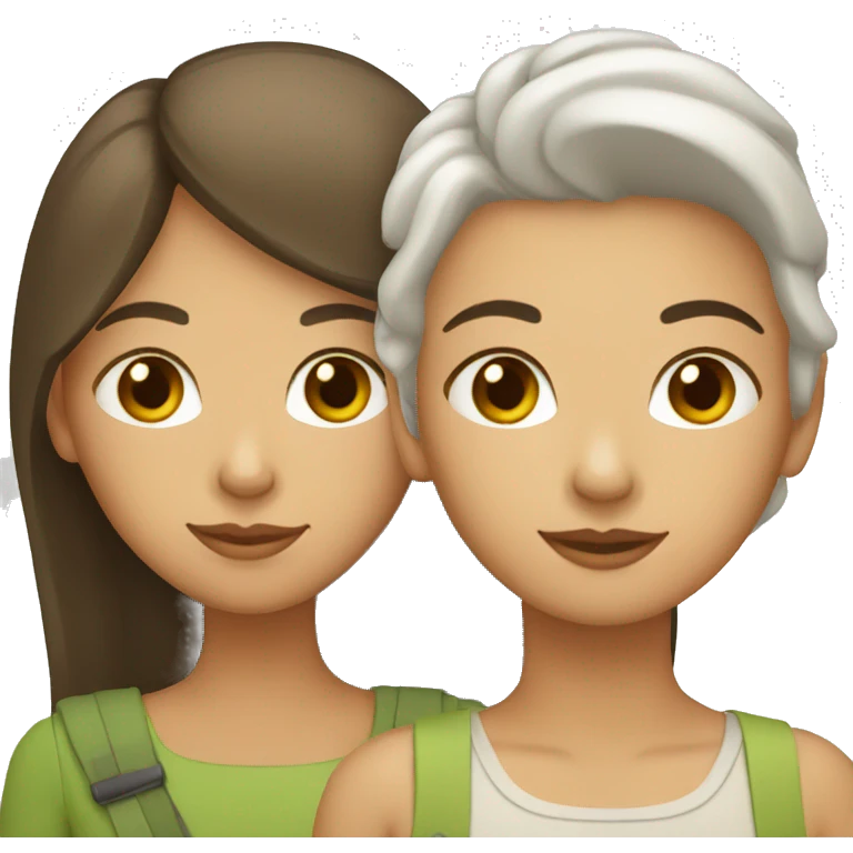 Mamá e hija adolescente blancas emoji