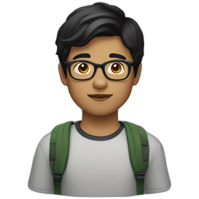 boy with short black hair and glasses emoji