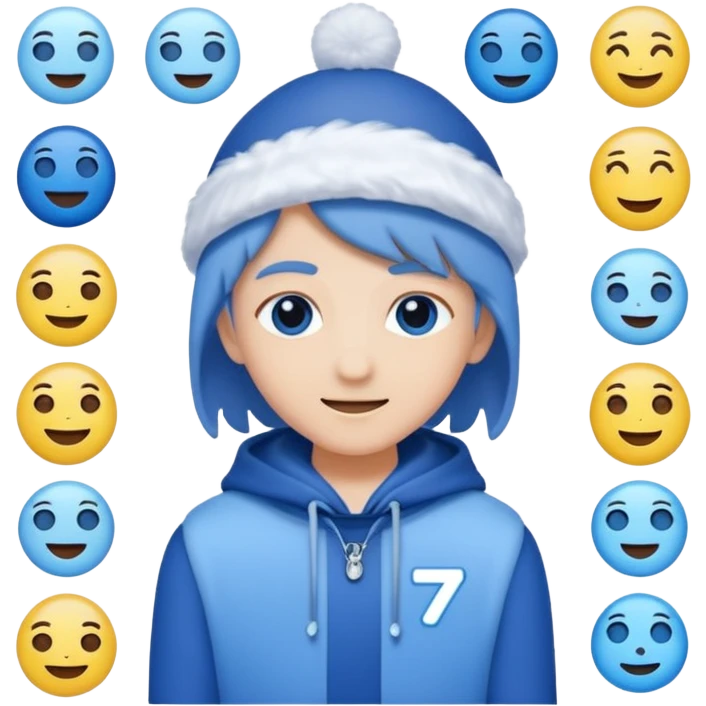 An emoji that represents the K-pop group Seventeen and also symbolizes my personal icon ❄️, along with a Seventeen-related 💙and 🪩🎤💎 I want it to be more attractive  emoji