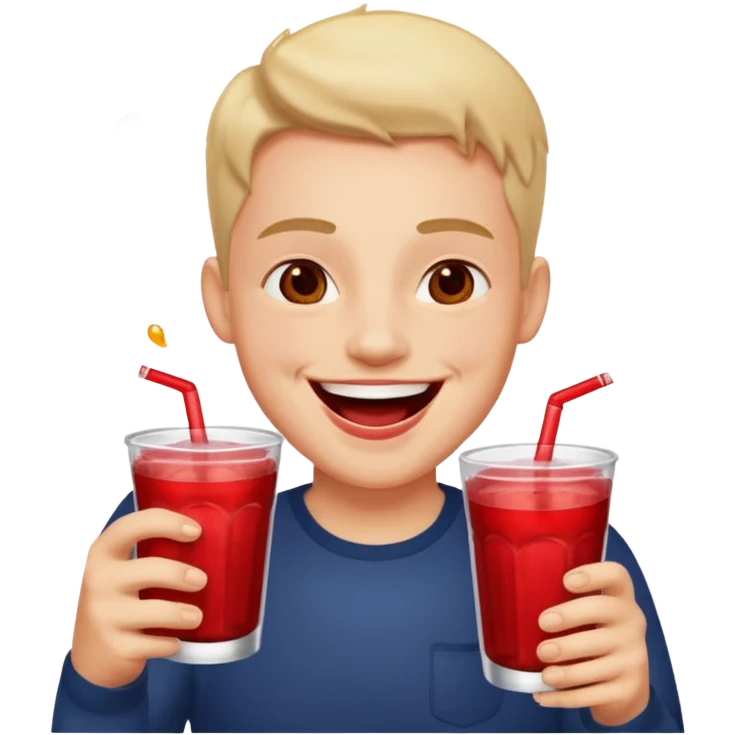 laughing face holding a double cup of red drank emoji