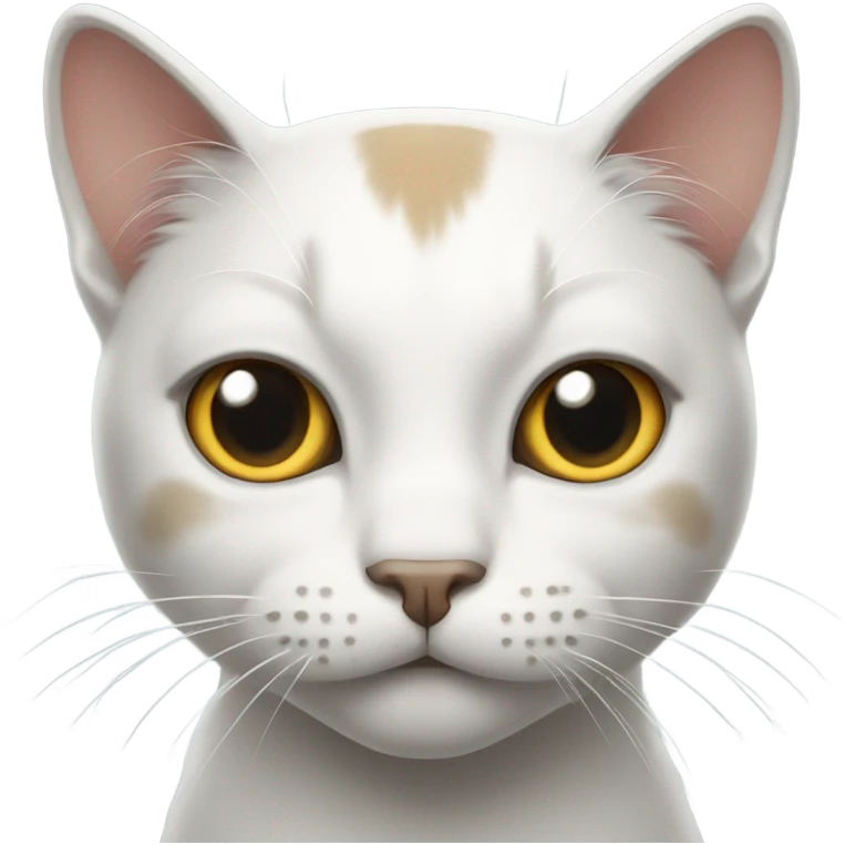 cat with plus sign on its forehead with white eyes emoji