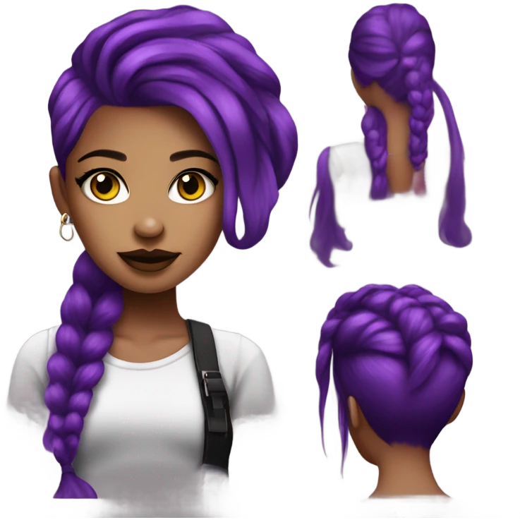 Purple hair alt girl emoji