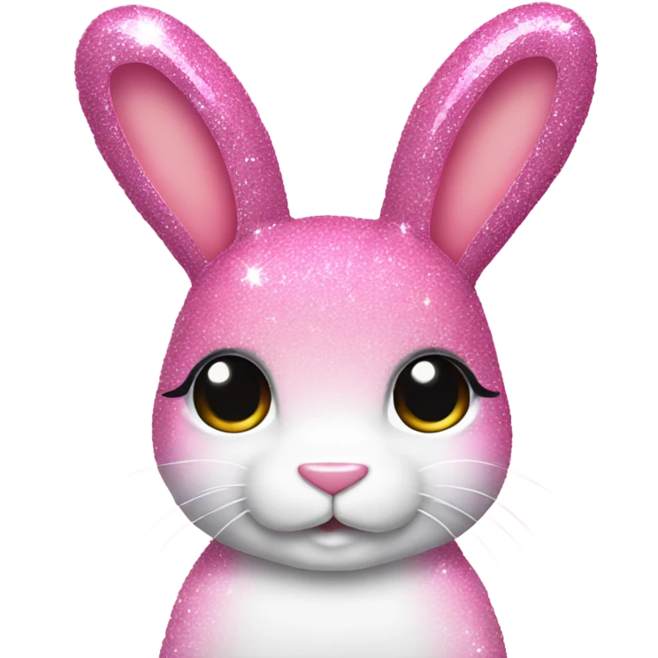 Pink large ombre bunny with glitter  emoji