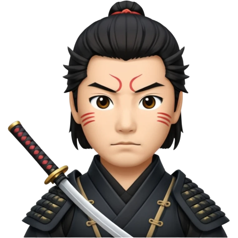 A disciplined samurai with sharp gaze, traditional armor, and a sleek katana drawn halfway.
 emoji