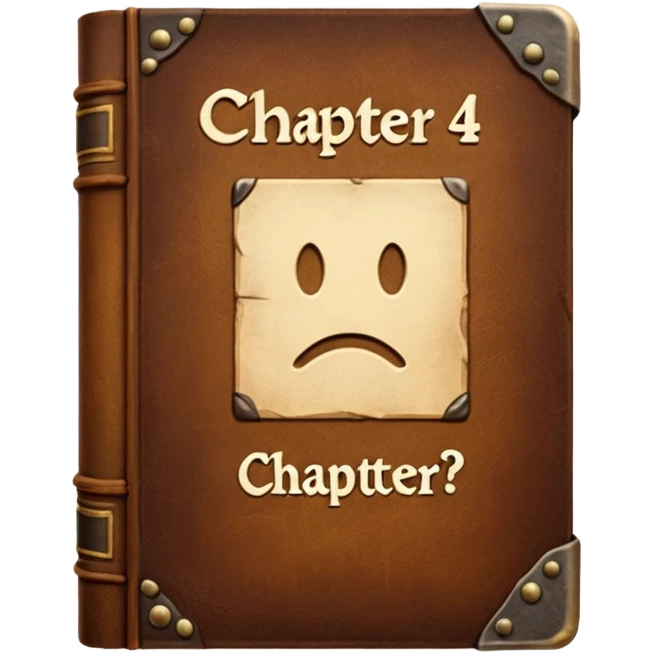Book with “Chapter 4?” stamped on it emoji