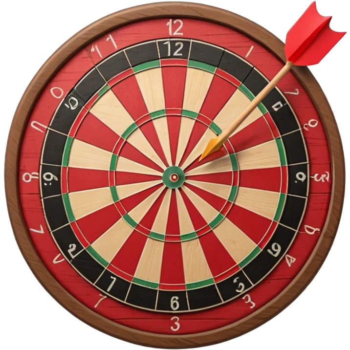 classic dartboard red and black with arrow in the center emoji