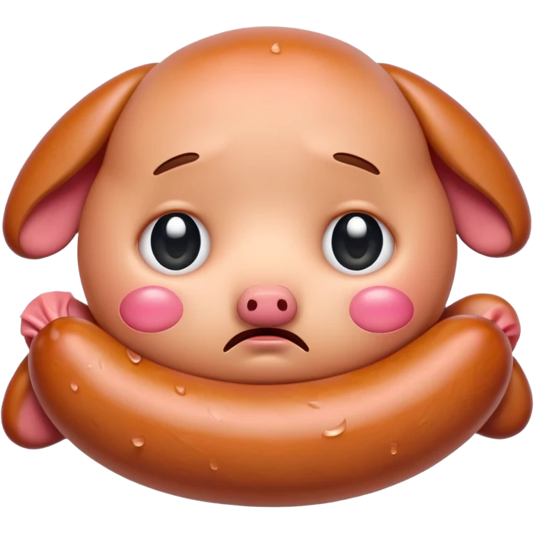 Crying sausage with face emoji