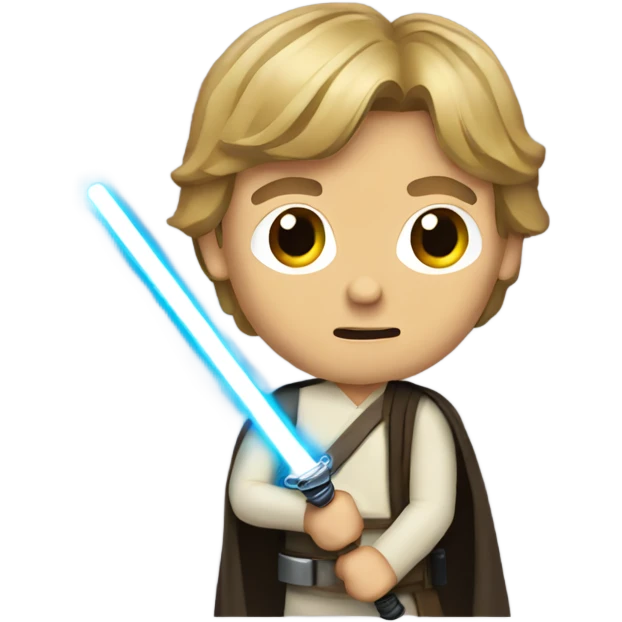 Luke skywalker with saber emoji