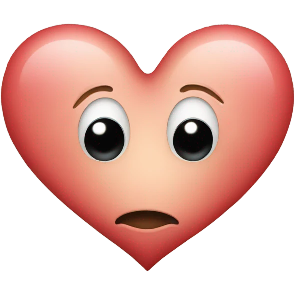 Heart with a big nose emoji